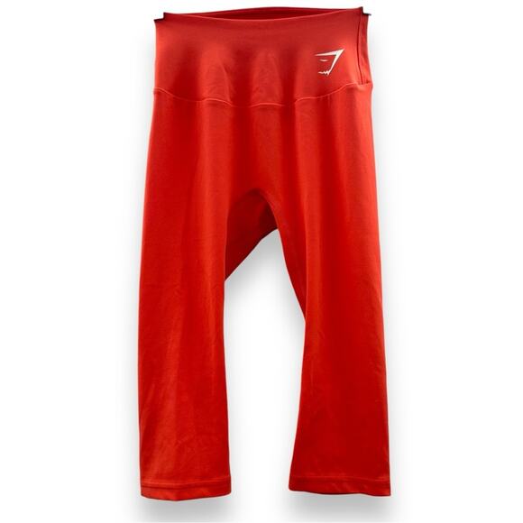 Gymshark Pink Orange Mid Rise Capri Leggings Sz XS‎ - Picture 1 of 8
